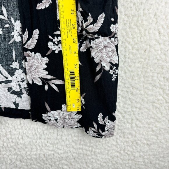 Spiritual Gangster Black Floral Maya‎ Kimono Womens Front Tie Pockets Size OS - Picture 9 of 12